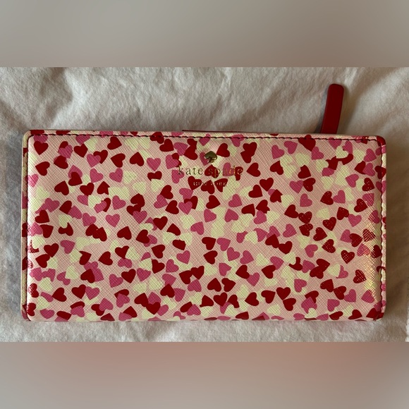 kate spade Handbags - Kate Spade Pink and Red Heart Wallet